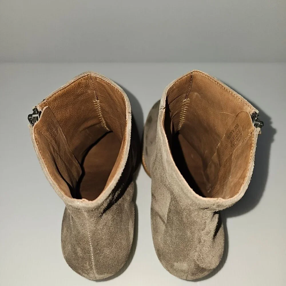 Paul Green Reya Stacked Heel Ankle Boot Womens UK 8.5 Brown Suede Side Zip
